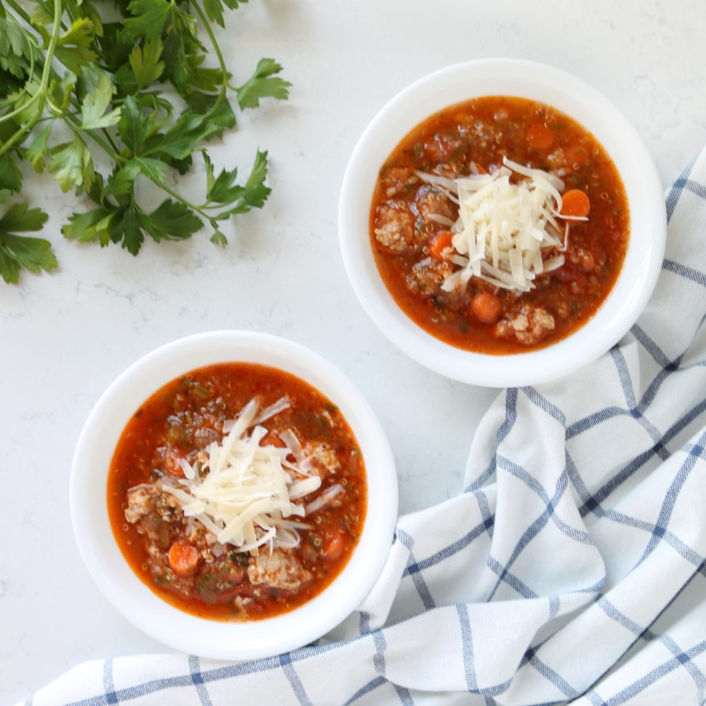 Italian Chicken Sausage and Quinoa Soup